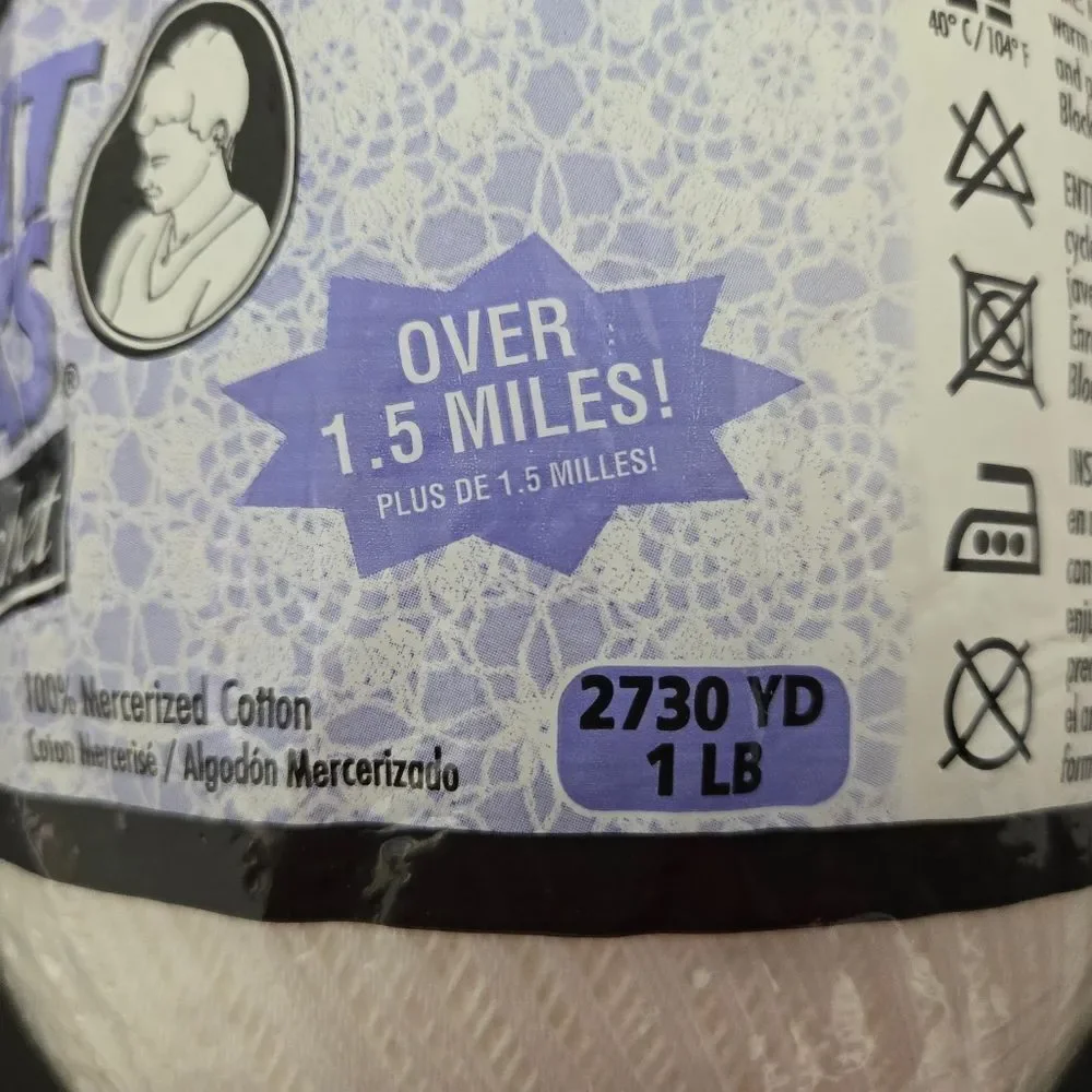 Aunt Lydia's Classic Crochet Thread in White 2730 Yds 1 Lb.